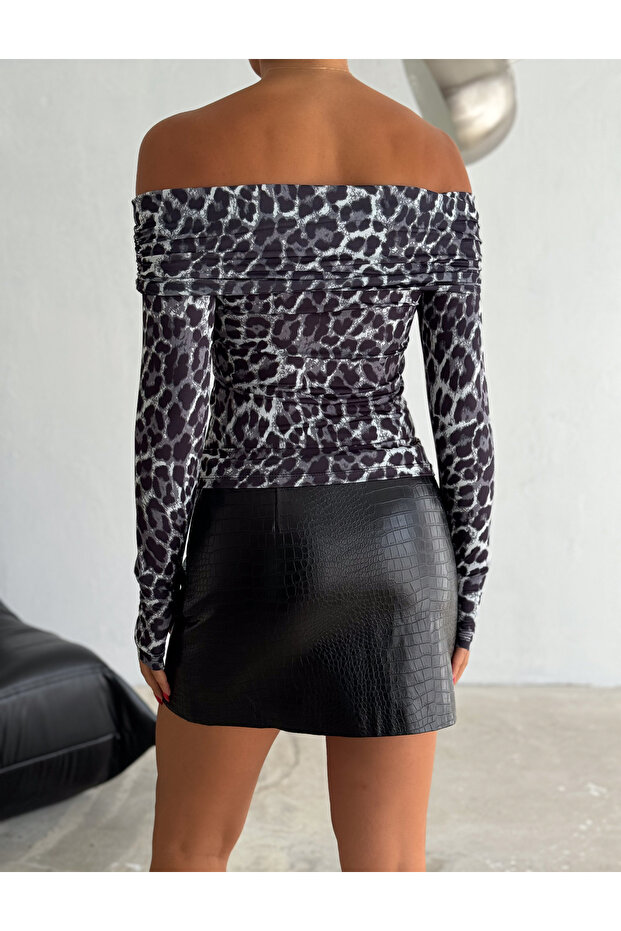 BLUZĂ CU GULER MADONNA LEOPARD - 6