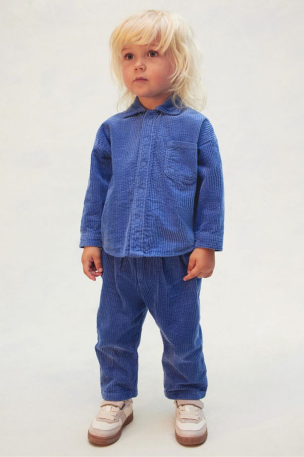 Pamuklu Ve Fitilli Kadife Jogger Pantolon - 1