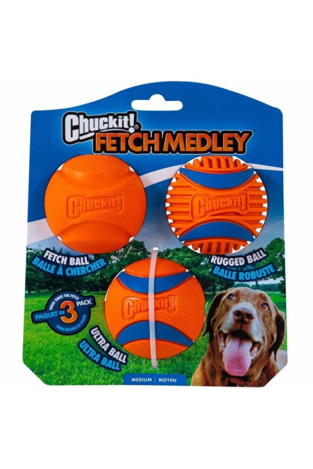 !Fetch Medley 3-Piece Dog Play Ball Set