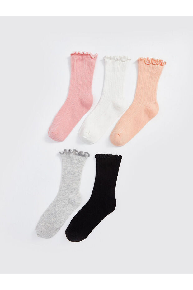 Lcw Self-Patterned Girls' Socks, Pack of 5