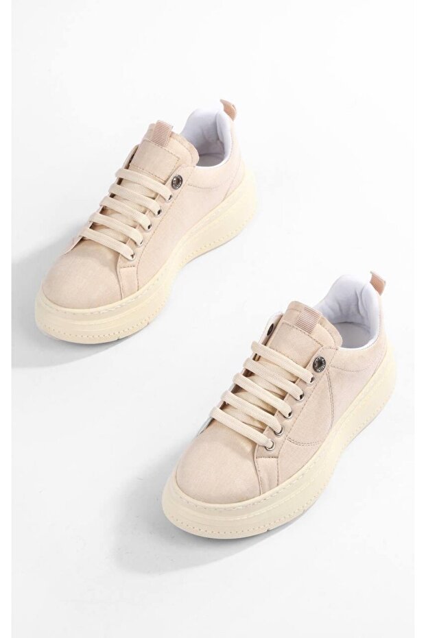 Women's Beige Simple and Elegant Casual Sneaker