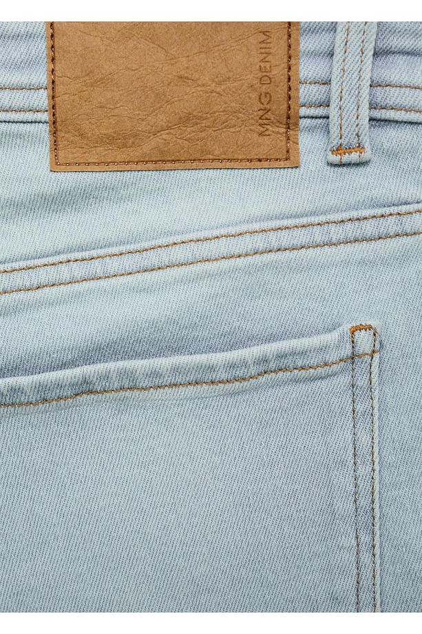 Slim fit kot bermuda şort - 5