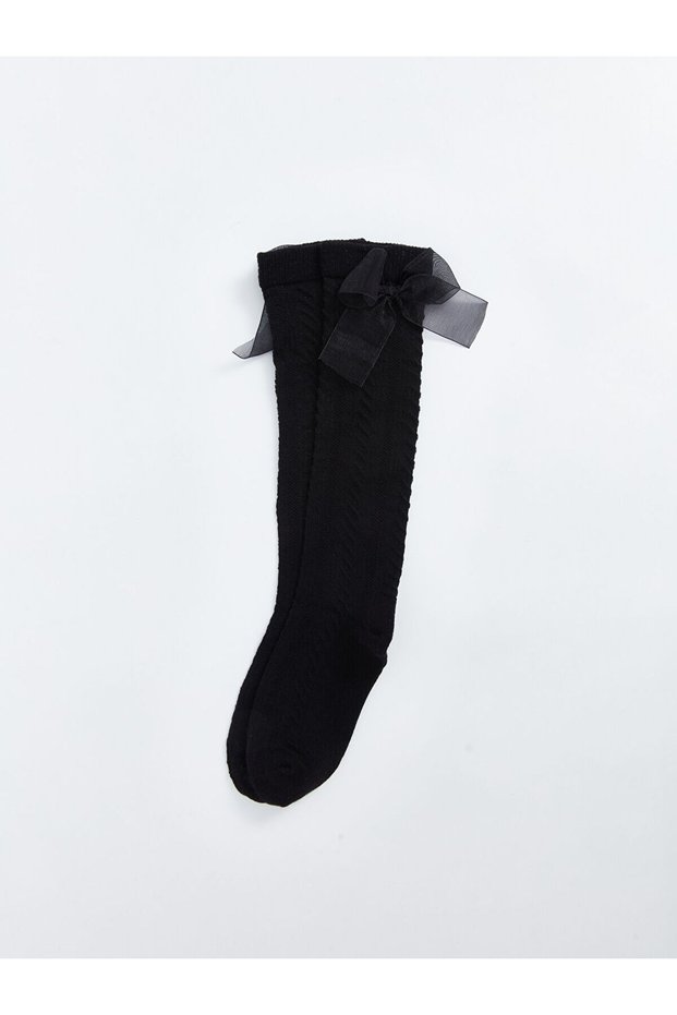 Lcw Kids Bow Detailed Girl's Knee High Socks (W4)