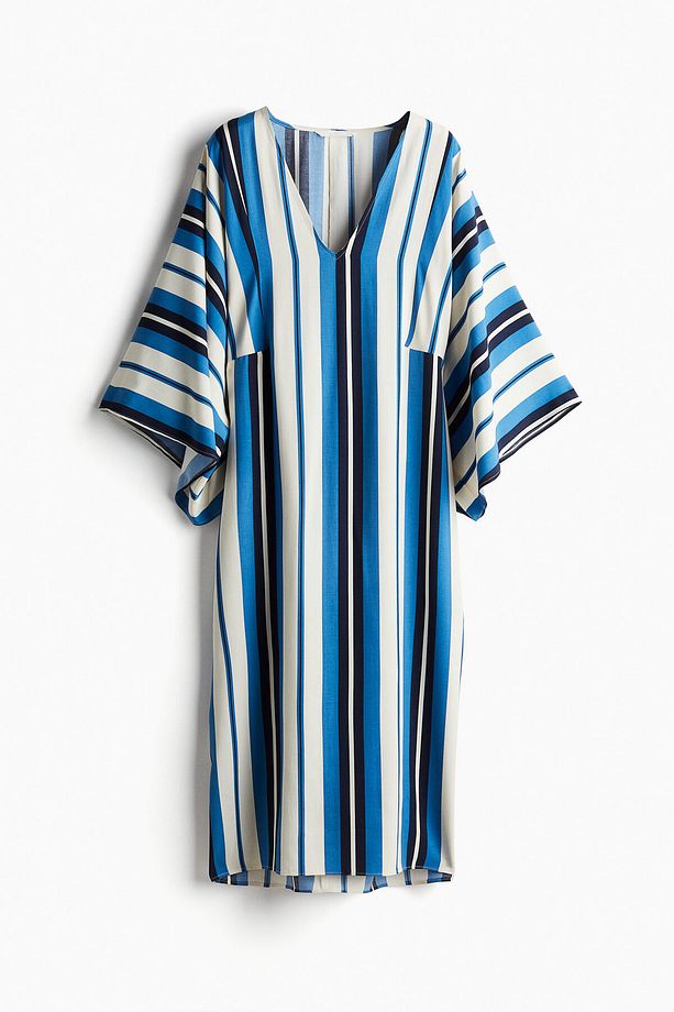 V Yakalı Kaftan Elbise - 4
