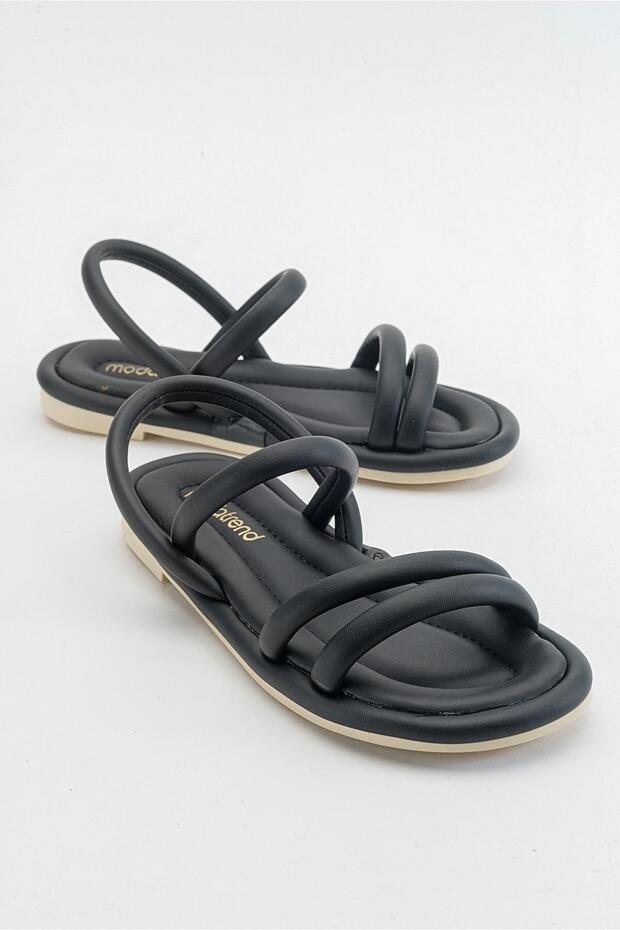 2 Piped Women's Sandals Black