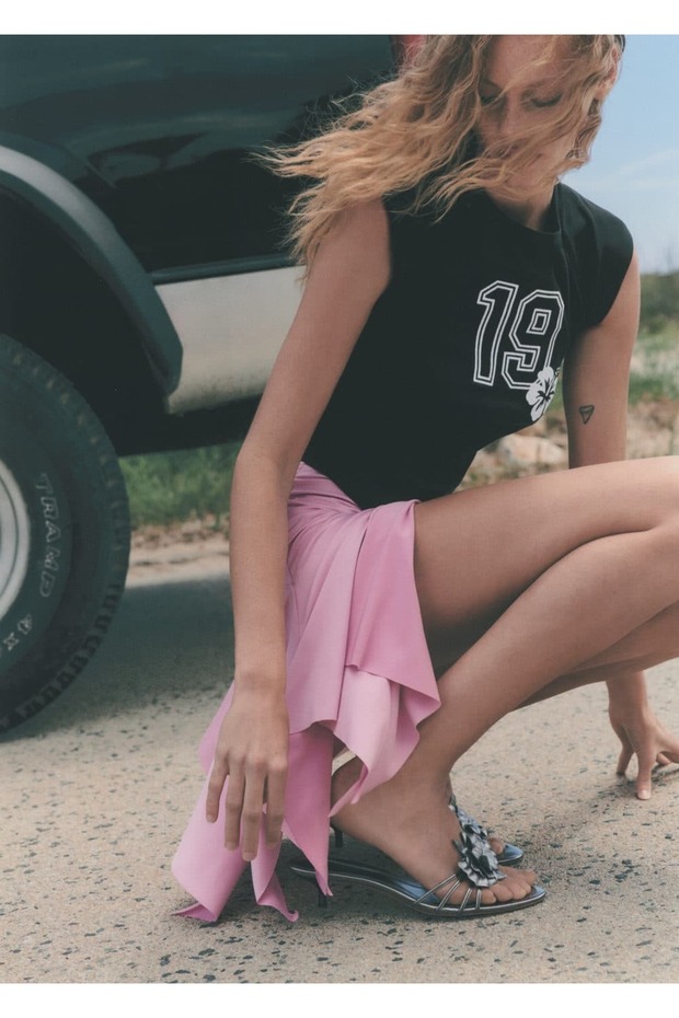 Çiçekli topuklu sandalet - 2