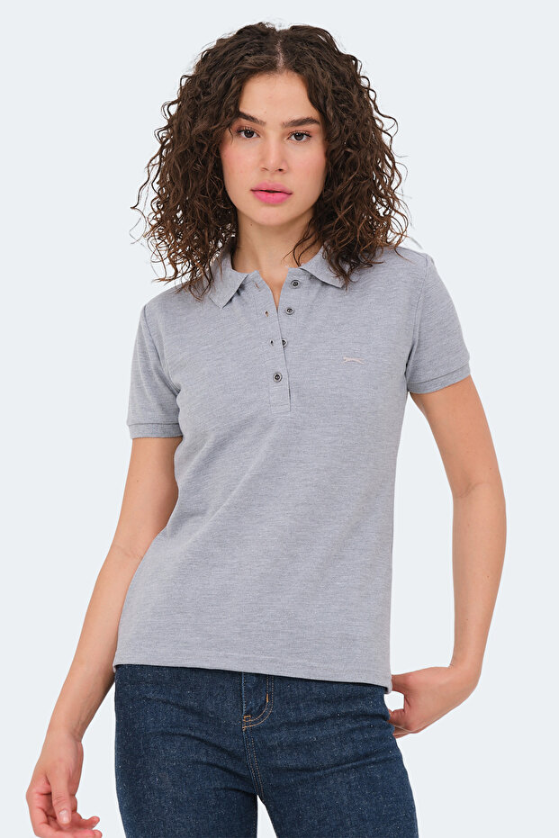 Vera I Women's Polo Neck Gray T-Shirt