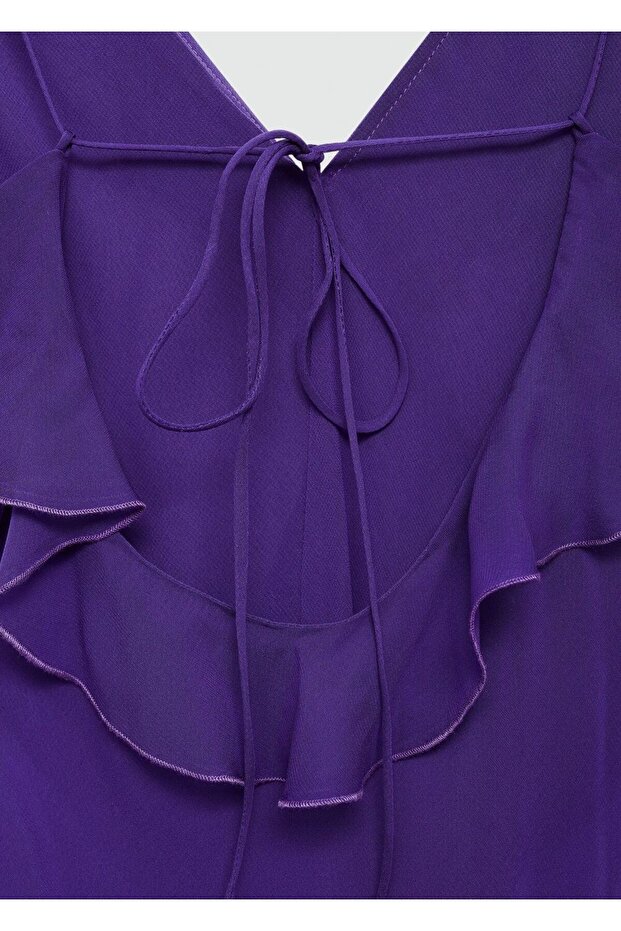 Fırfırlı şifon elbise - 8