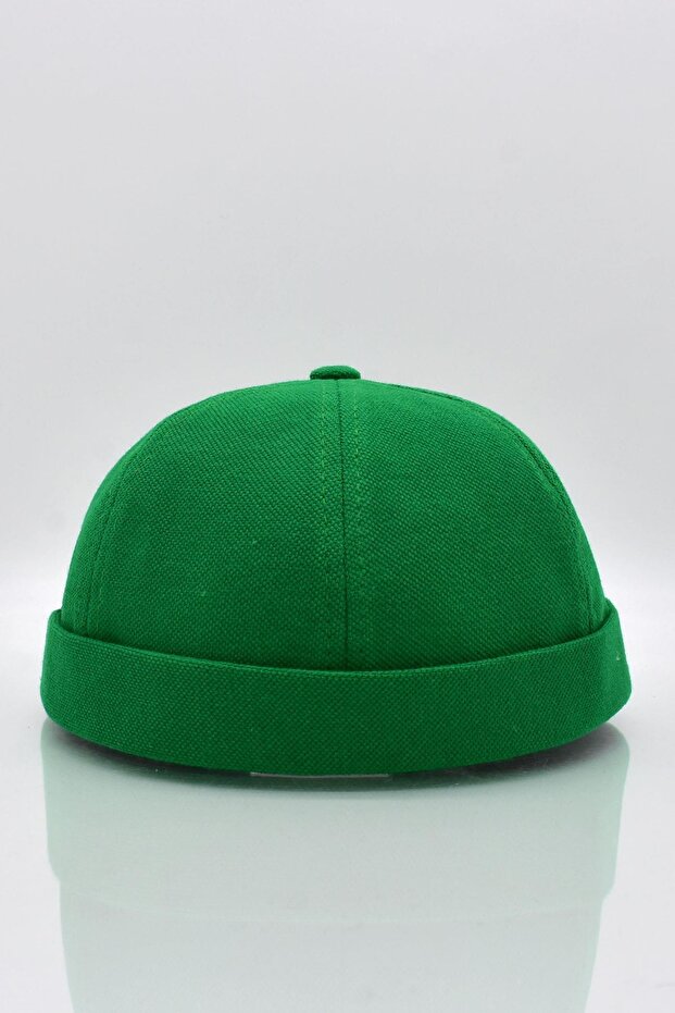 Women's Hipster Folding Cap Green Docker Hat