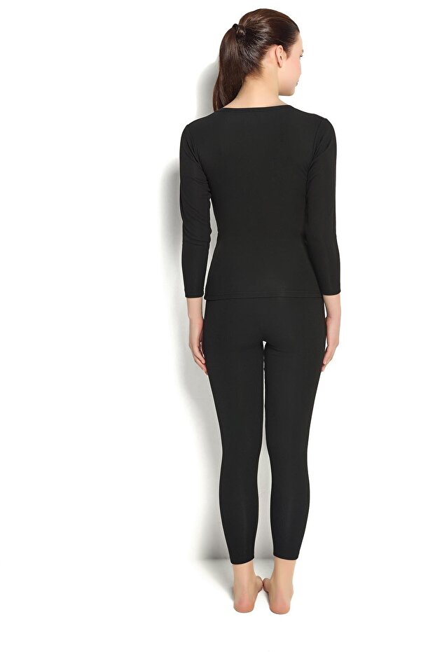 Kadın Siyah Termal Tek Üst 590 - 5