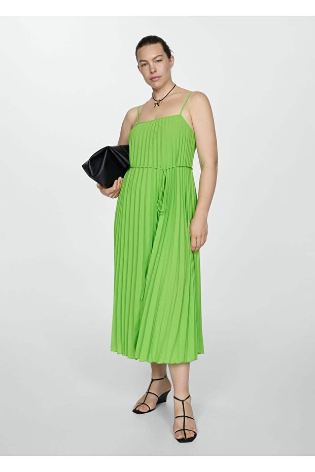 Plisseekleid mit Bindedetail - 8