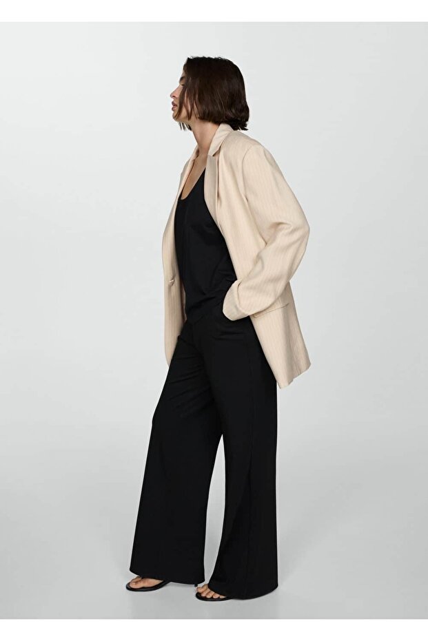 Çizgili kumaş blazer ceket - 7