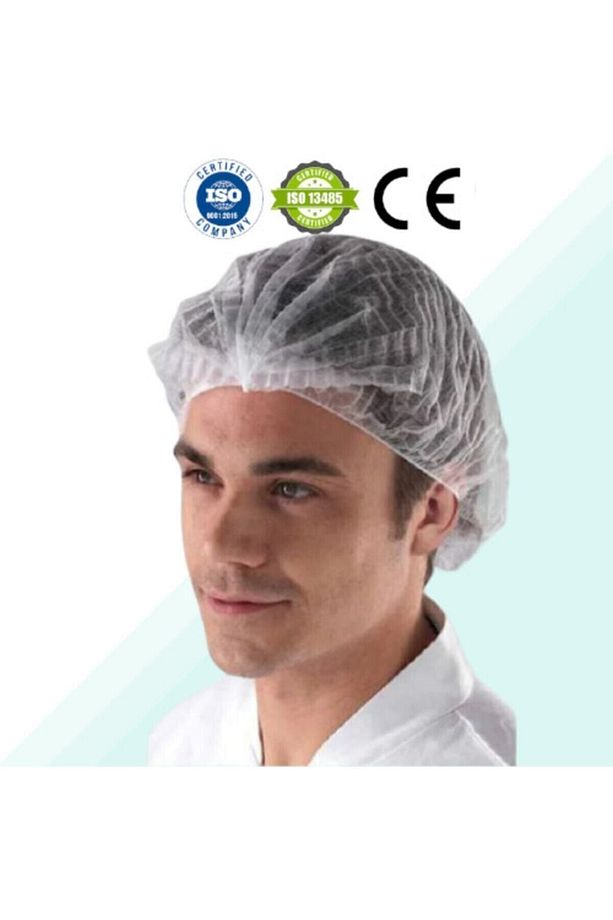Şeffaf Tek Kullanımlık Saç Bonesi Arg 100 Adet 52 Cm Xl Çift Lastikli. Uzun Saçlar Için Ideal - 1