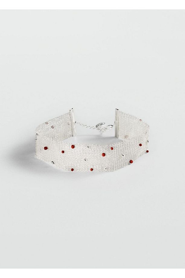 Boncuklu file chocker kolye - 3