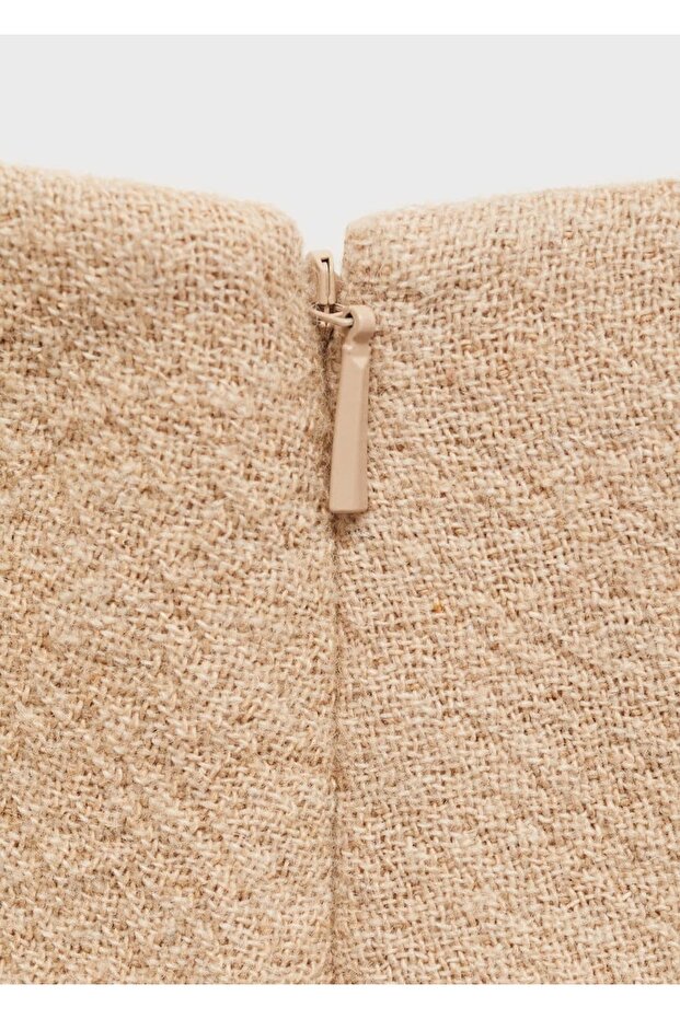 Düğme Detaylı Mini Etek - 5