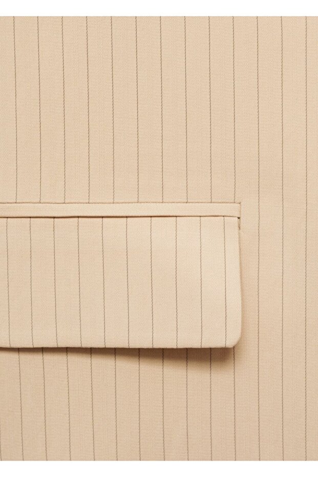 Çizgili kumaş blazer ceket - 6