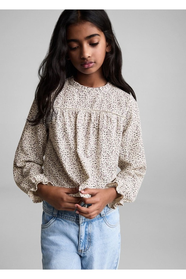 Çiçek Desenli Bluz - 1