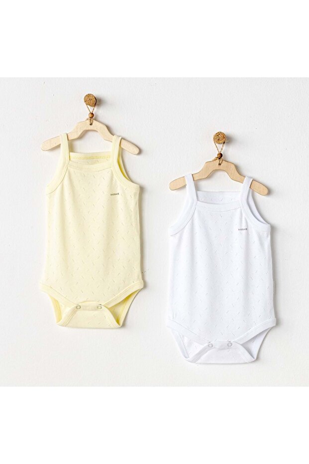 Kız Bebek Askılı Jakarlı Bady Sarı - 1
