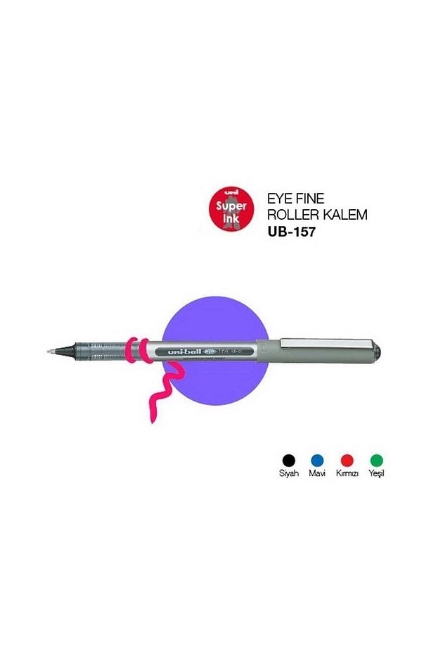 Uni-ball Roller Kalem Eye Fine Bilye Uç 0.7 Mm Açık Mavi Ub-157 - 2