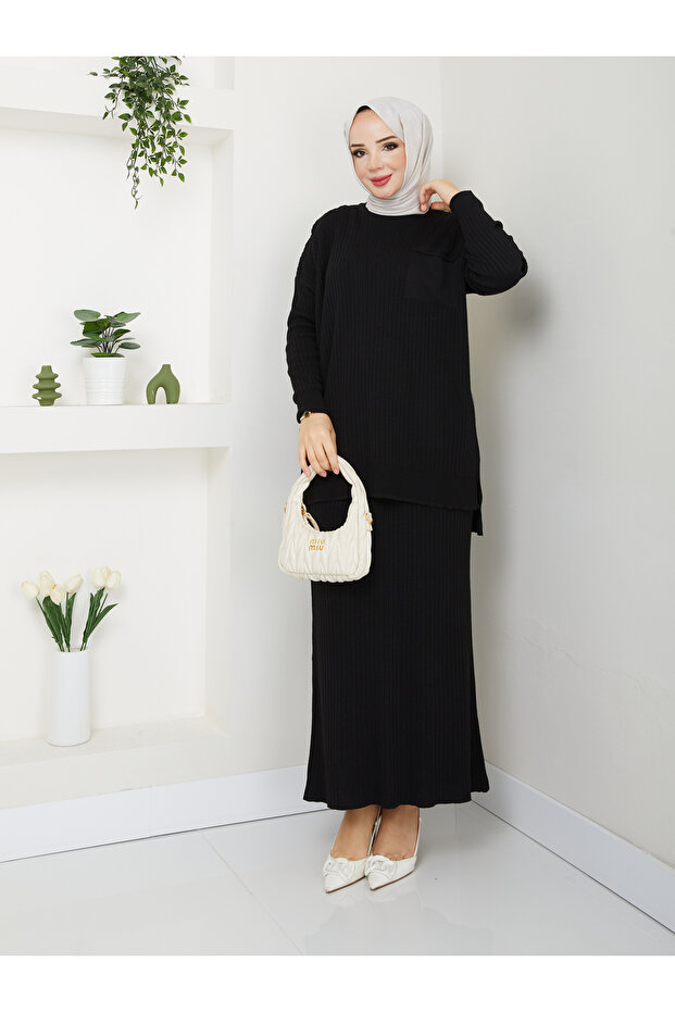 Wonderful Knitted Ribbed Knitwear Comfortable and Stylish Double Set