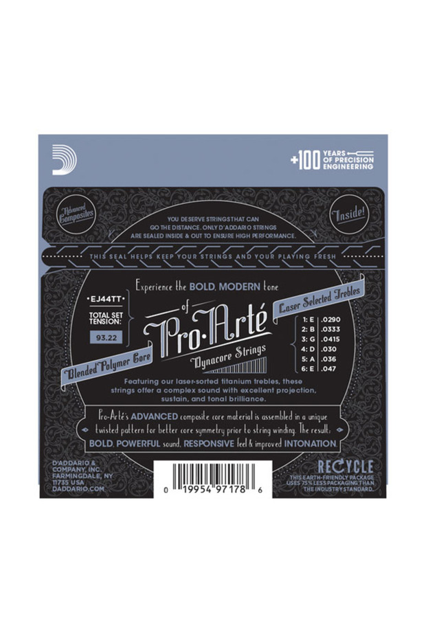 Ej44Tt Classical Guitar String Set, Pro-Arte,Dynacore, Titanium - 2