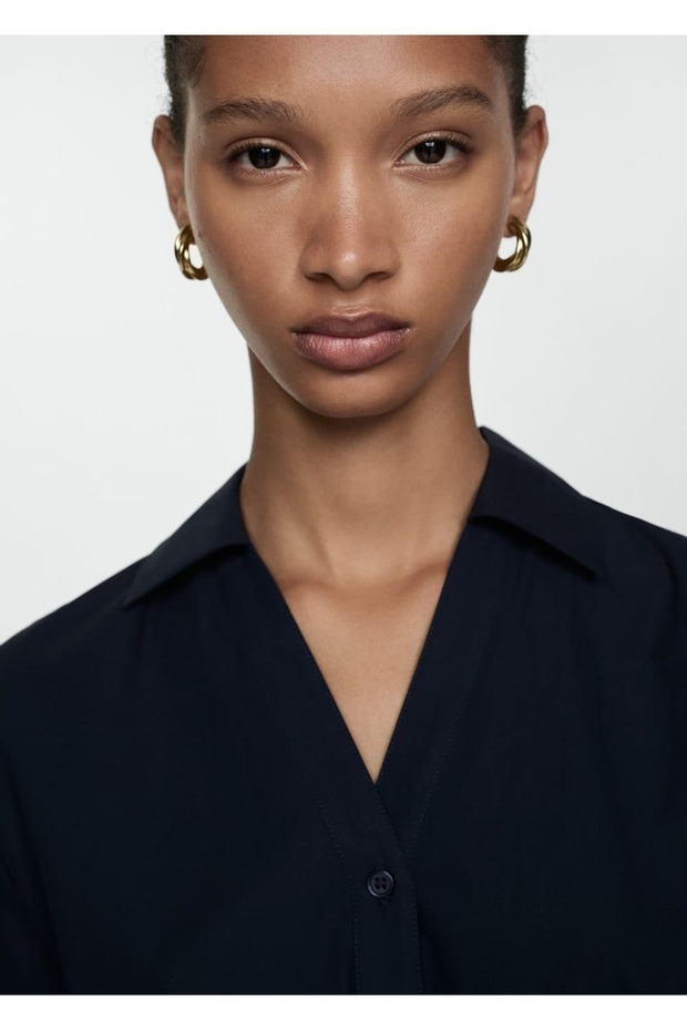 Kuşaklı gömlek elbise - 6