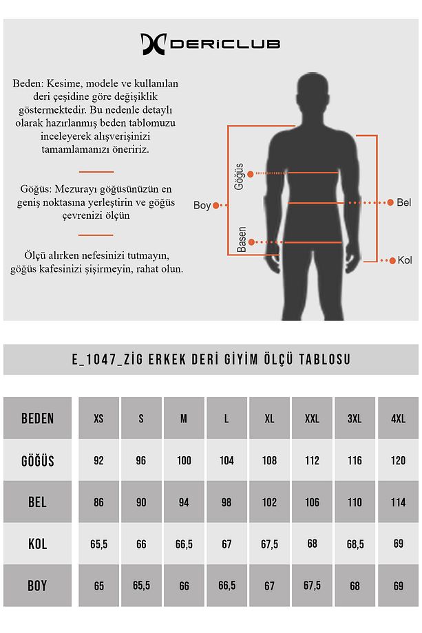 E1047 Gerçek Deri Erkek Mont Siyah - 6