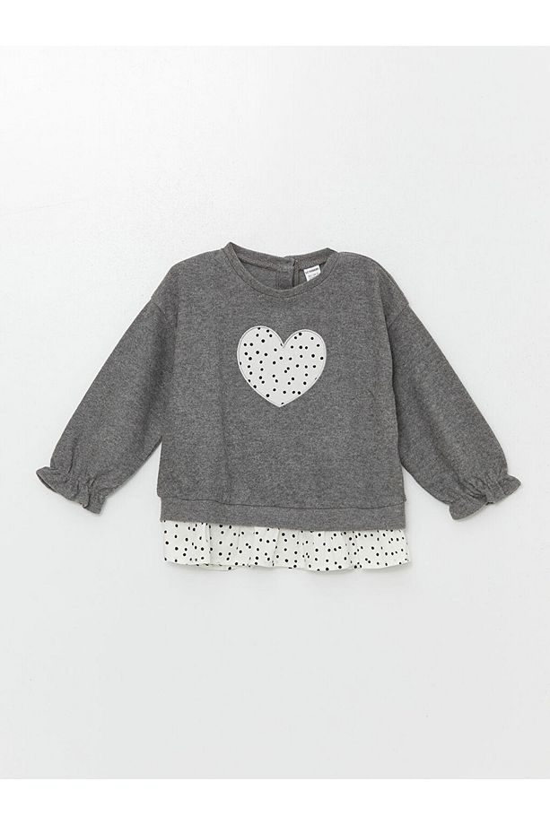 LCW Baskılı Kız Çocuk Uzun Kollu Sweatshirt ve Tayt 2'li Takım - 2