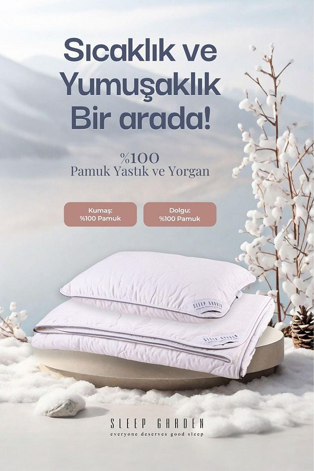 Pamuk Yorgan Tek Kişilik -pamuk Yastık Set Ürün Tela Çantalı - 1