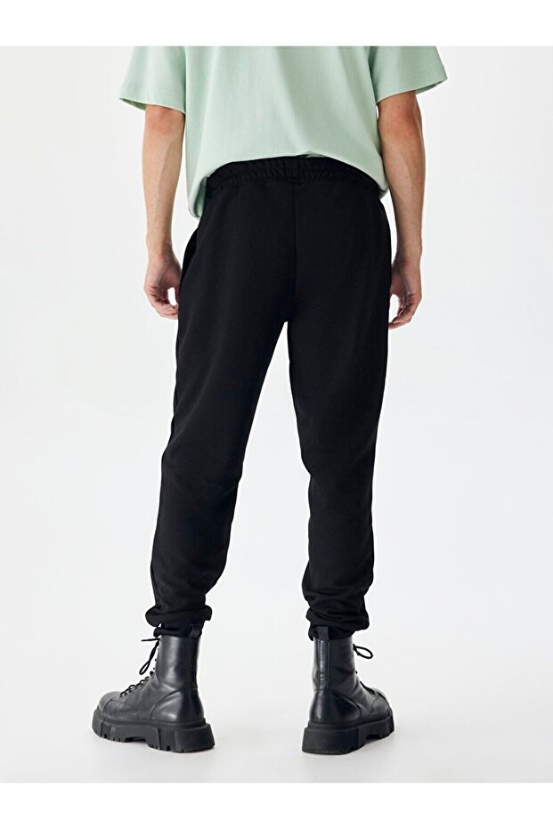 Basıc Lastikli Siyah Eşofman - 3