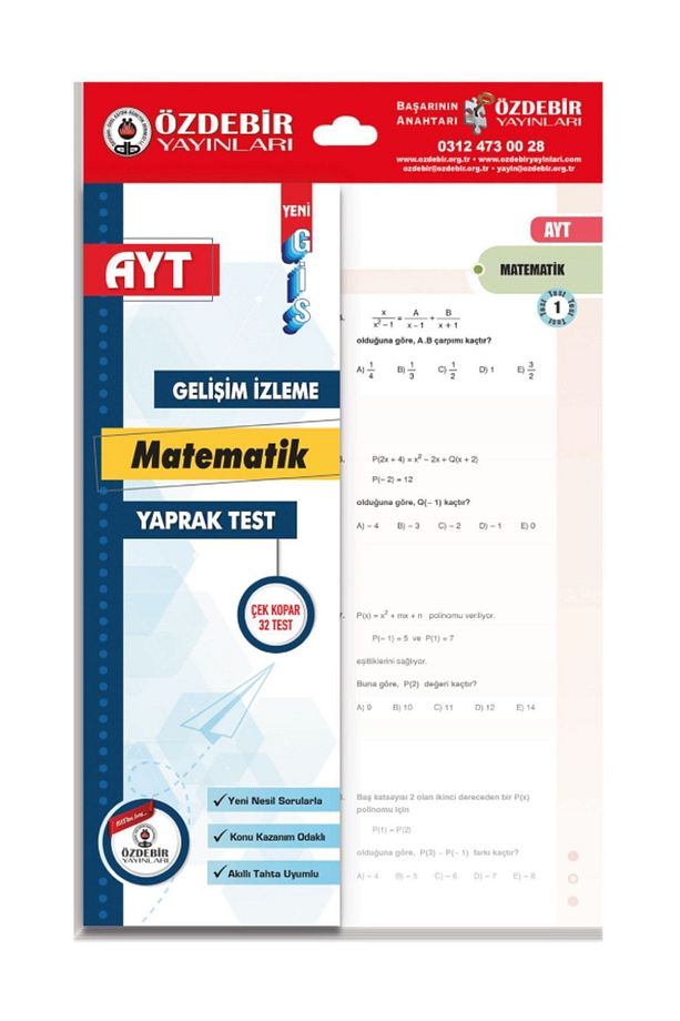 Özdebir Ayt Matematik Gis Yaprak Test Mst04504 - 1