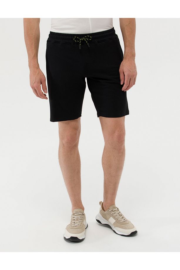 Siyah Slim Fit Örme Şort 50262649-VR046 - 2