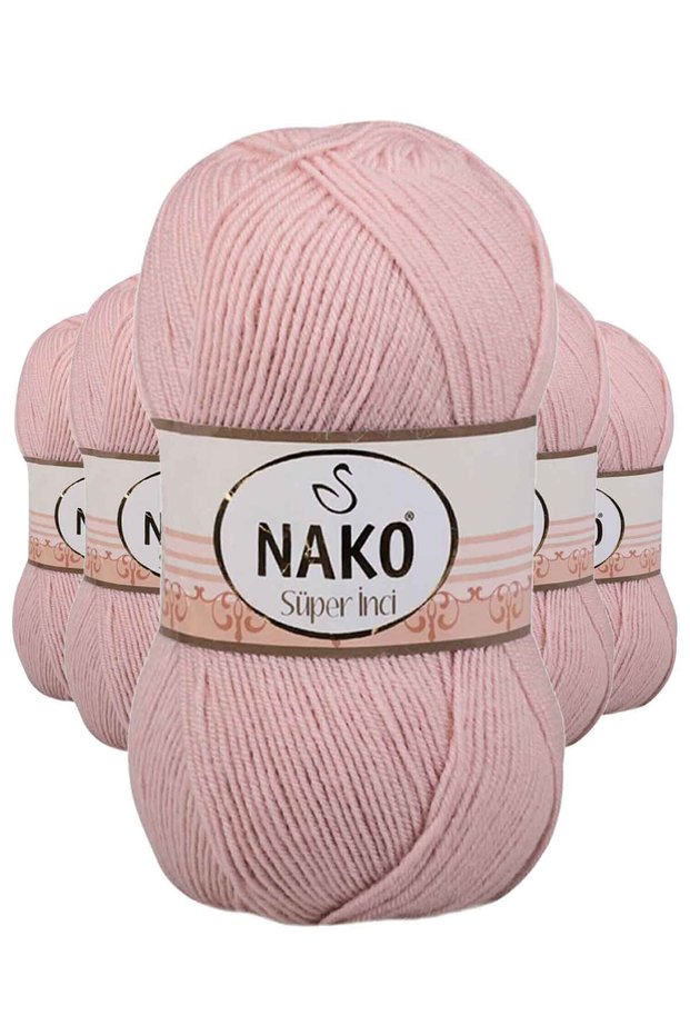 5 Pieces Super Pearl Hand Knitting Thread 100 gr Light Powder 1479