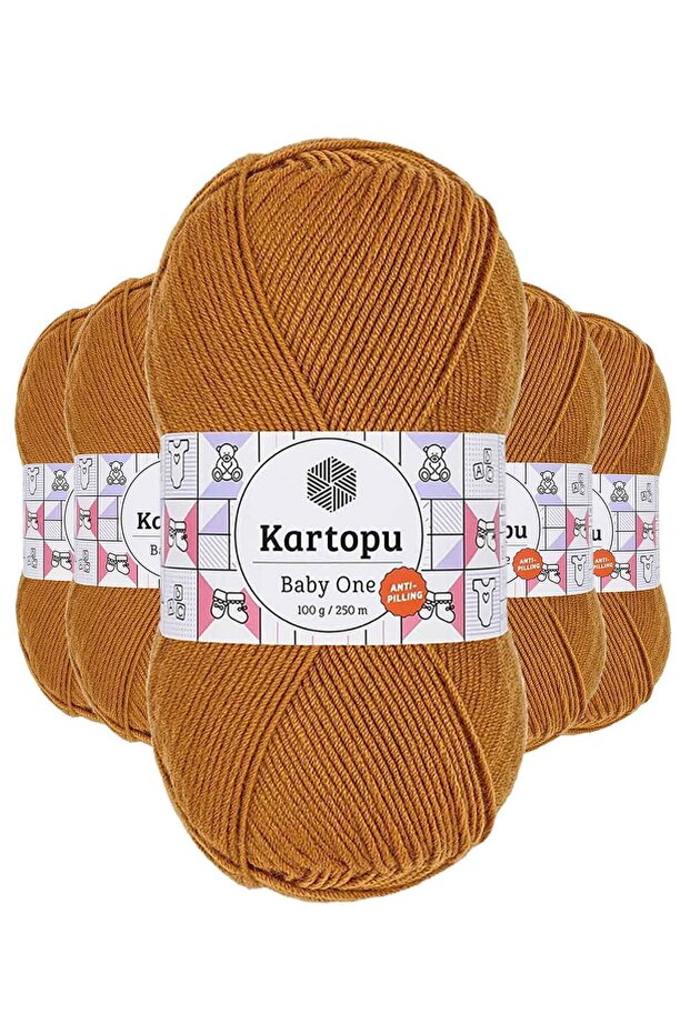 5 Pieces Baby One Non-Pilling Hand Knitting Yarn Wool Mustard K1854