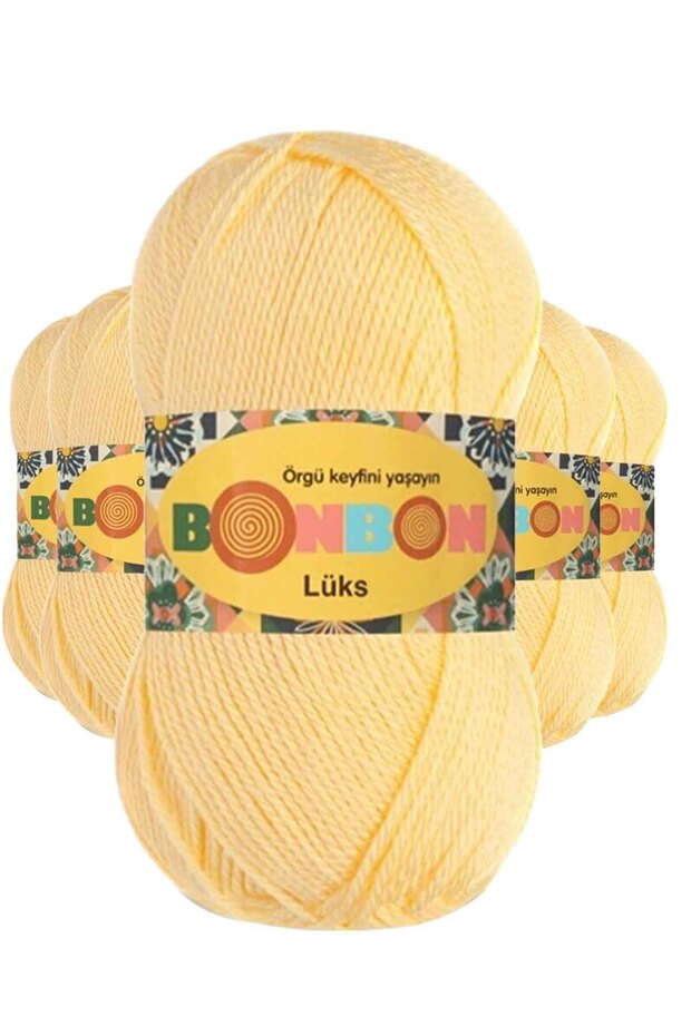 5 Pieces Luxury Booties Yarn Wool Baby Yellow 98292