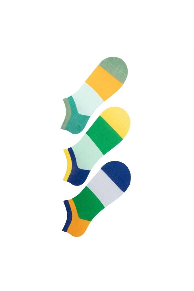 3 Pairs Patterned Men's Ballerina Socks