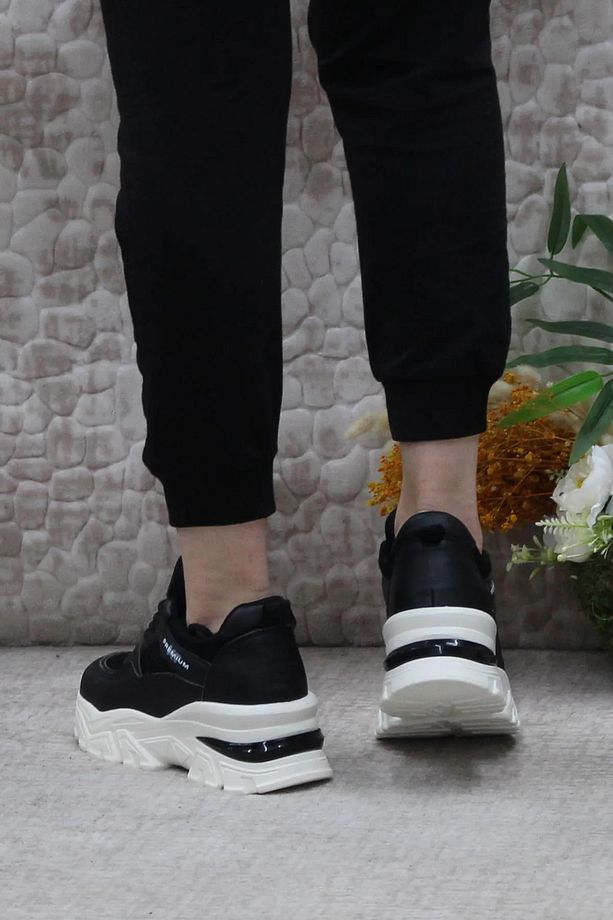 M.p 241-1663 Poli Hafif Taban Bağcıklı Kadın Sneaker SİYAH - 5