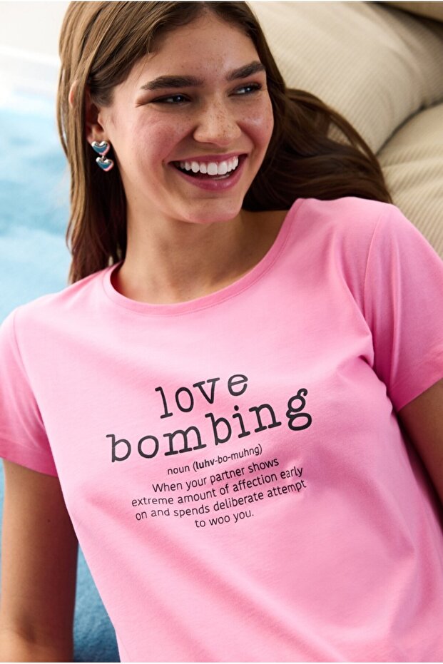 Cotton Love Bombing Pink Pants Pajama Set
