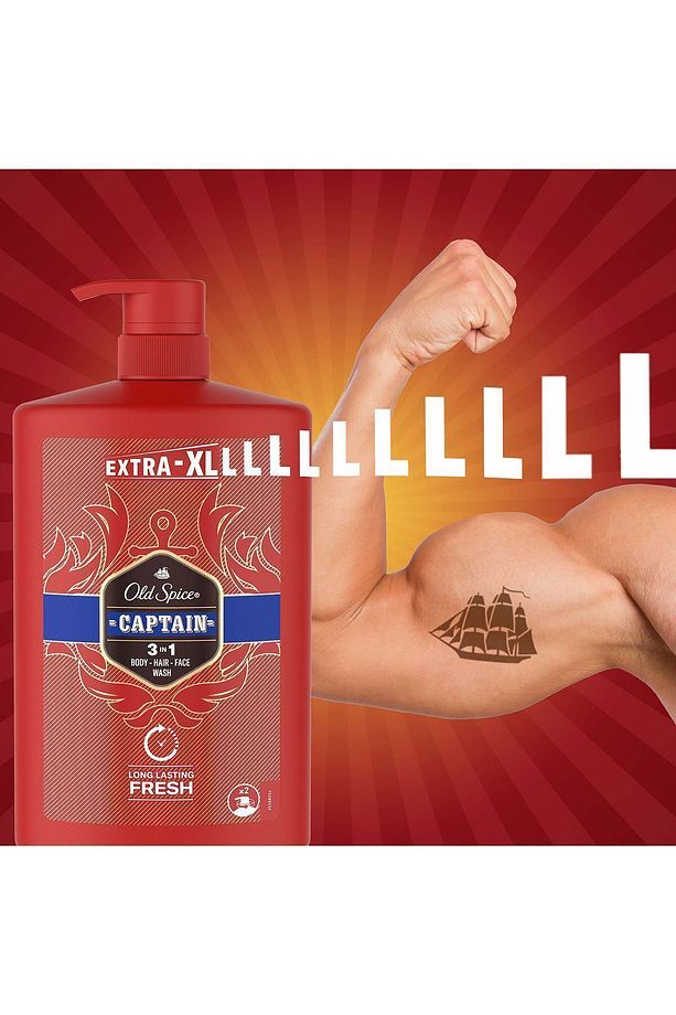 Captain Erkekler İçin Duş Jeli ve Şampuan 1000 ml Ekstra-XL - 6