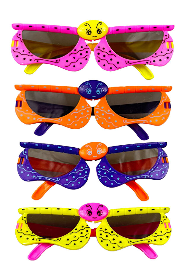 Butterfly Themed 4 Pieces Plastic Folding Party Glasses Classroom School Glasses Party Gift Entertainment Eye