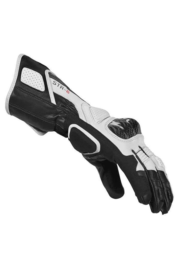 STR-6 DERİ ELDİVEN SİYAH BEYAZ - 3