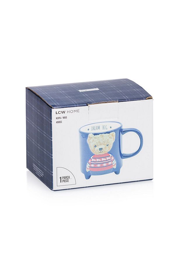 LCW HOME Koyu Yeşil Ayıcık Teddy Baskılı Seramik Kupa 490 Ml - 4