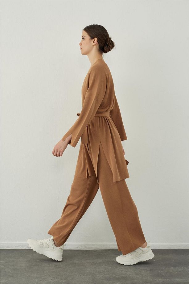 Camel Boru Paça Basic Triko Pantolon - 2