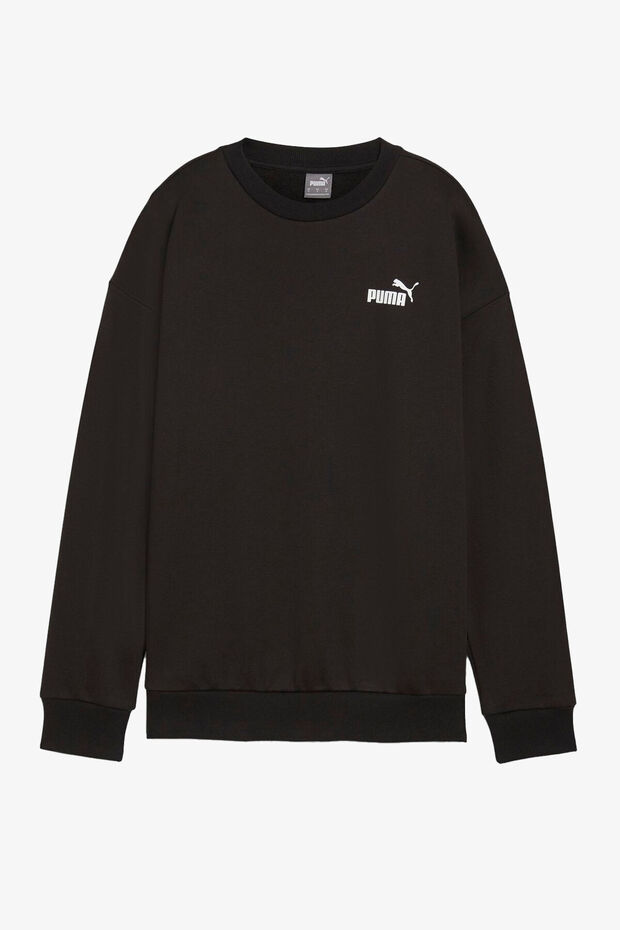 Ess+ Relaxed Women's Black Crew Sweatshirt - Small Logo 68148701
