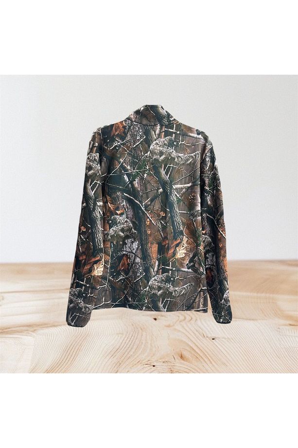 AVCILIK HUNT Orman Desen Çulluk Setter Baskılı Yarı Fermuar Kol Uçları Lastikli Kamuflaj Sweatshirt - 2