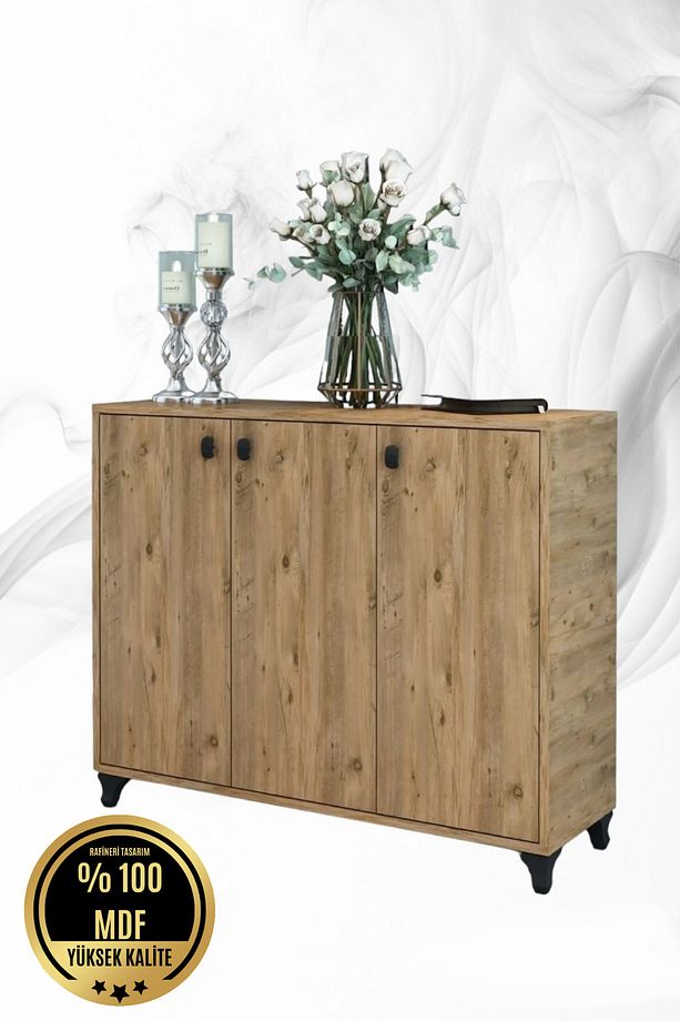 Afor Mdf 3 Kapaklı Ayakkabılık Çok Amaçlı 3 Kapaklı Dolap - 1