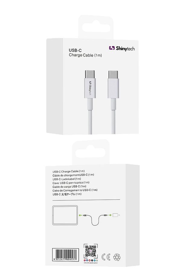 Apple Iphone 15 16 Uyumlu Şarj Kablosu Usb-c To Usb-c Type-c (1M) Beyaz - 6