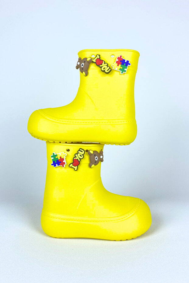 Divaçizme Yellow Children's Rain Boots - Waterproof