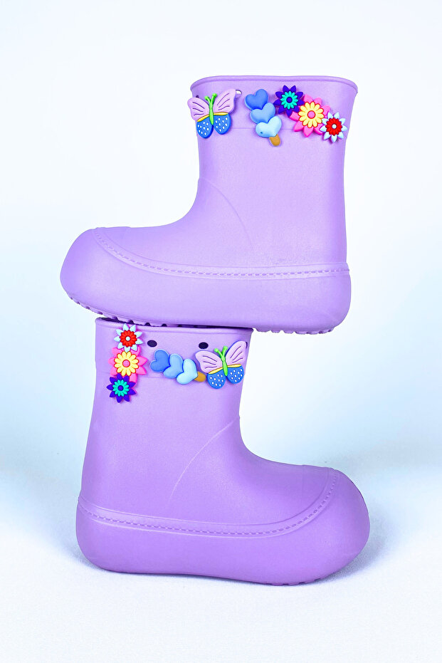 Divaçizme Lilac Girls' Rain Boots - Waterproof
