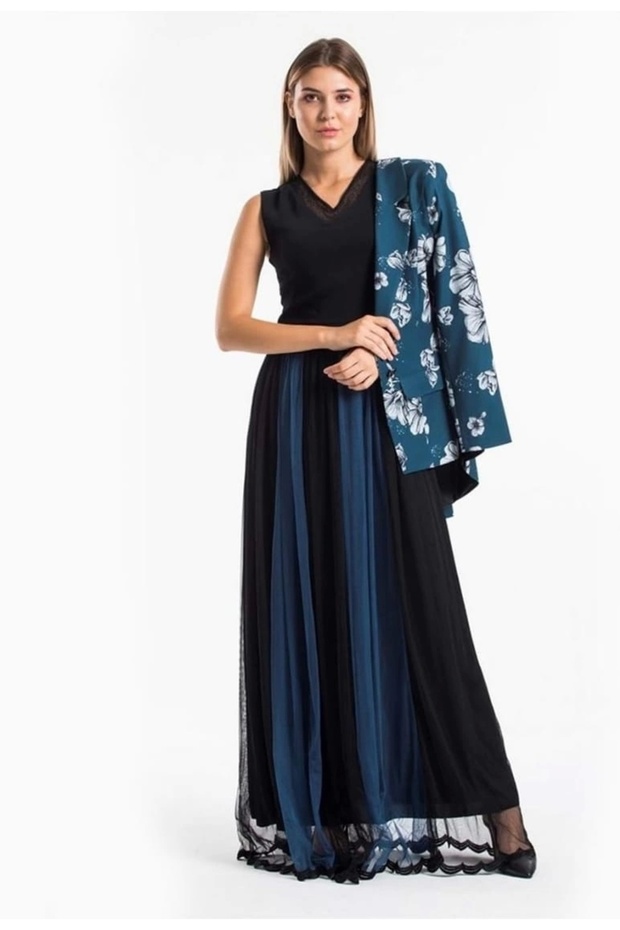 Combinație Jachetă și Rochie 535-PETROL - 3